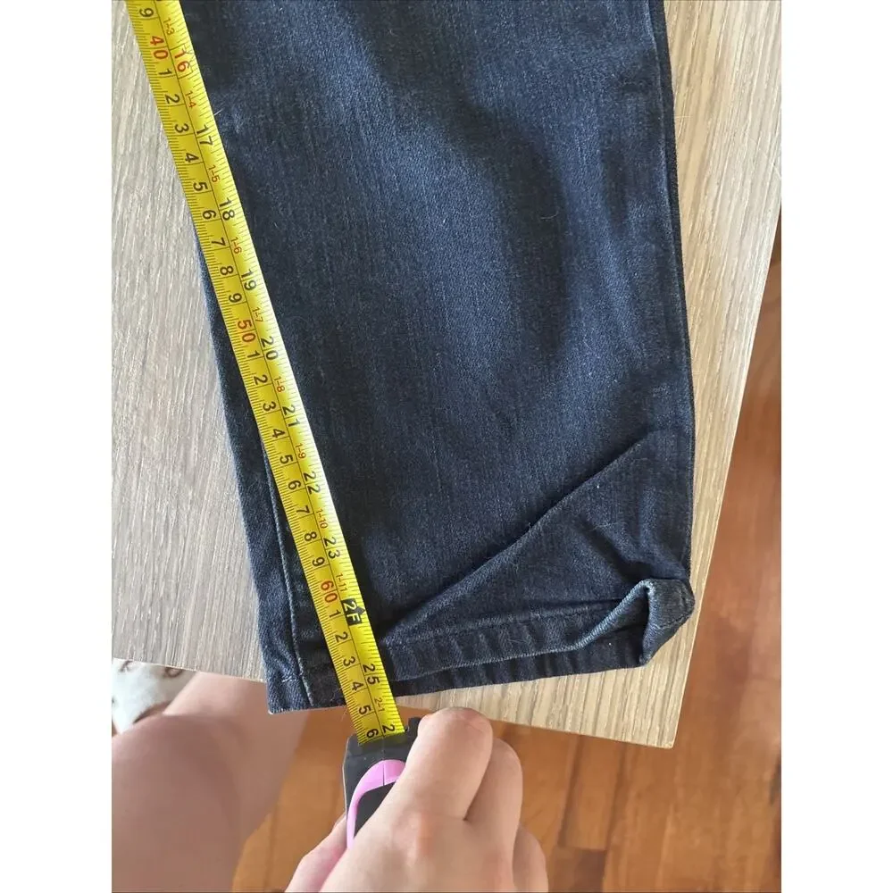 Michael Kors Y2K Izzy Cropped Skinny Jeans Women’s Size 12 Dark Wash Zip Pocket